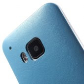 HTC One M9 Kılıf Deri Dokulu Arka Kapak Siyah - 2