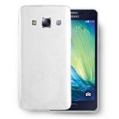 FitCase Samsung Galaxy A3 (A300) Kılıf Deri Dokulu Arka Kapak Beyaz - 1