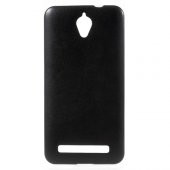 Asus Zenfone C Kılıf Deri Dokulu Arka Kapak Siyah - 1