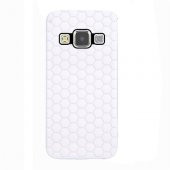 FitCase Samsung Galaxy E7 (E700) TPU Beehive Serisi Arka Kapak Beyaz - 1