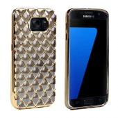 FitCase Laser Samsung S7 (G930) Baklava Desenli Gold - Siyah - 1
