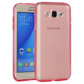 Samsung Galaxy On5 (G5520) Kılıf Soft Silikon Şeffaf-Kırmızı Arka Kapak - 1