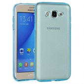 Samsung Galaxy On5 (G5520) Kılıf Soft Silikon Şeffaf-Mavi Arka Kapak - 1