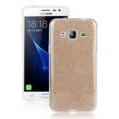 FitCase Samsung Galaxy J2 2016 (J210) Simli Arka Kapak Gold - 1