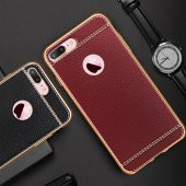 FitCase Laser Elegant iPhone 7-8 Plus Silikon Arka Kapak Kahverengi - 6