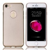 FitCase iPhone 7-8 Carbon Desen Arka Kapak Gold - 1