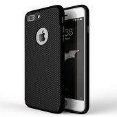 FitCase iPhone 7-8 Plus Carbon Desen Arka Kapak Siyah - 1