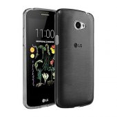 LG K5 Kılıf Soft Silikon Şeffaf-Siyah Arka Kapak - 1
