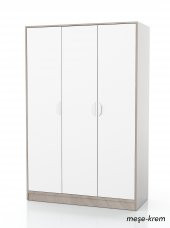 DSM DİZAYN MNT-203 3 KAPAKLI 2 RENKLİ GARDIROP - 1