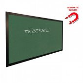 Vivekka 100x130 Duvara Monte Siyah Ahşap Çerçeve Manyetik Yeşil Tahta - 1