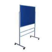 Vivekka 120x140 Mobil Tekerlekli Çift Yön Mavi Kumaş Pano - 1