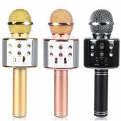 Karaoke Mikrofon Radyo Bluetooth Hoparlör Ses Bombası Müzik Çalar - 1