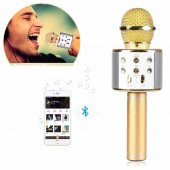 Karaoke Mikrofon Radyo Bluetooth Hoparlör Ses Bombası Müzik Çalar - 2