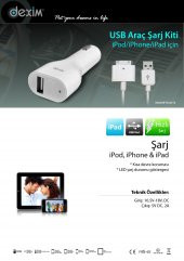 Dexim DCA212 Apple iPhone 4 /4S Araç Şarjı + Kablo - 2