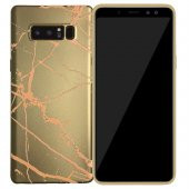 Samsung Galaxy Note 8 (N950) Fırça Desen Silikon Arka Kapak Gold - 3