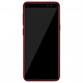 Samsung Galaxy A8 2018 (A530) Fırça Desen Silikon Arka Kapak Kırmızı - 2