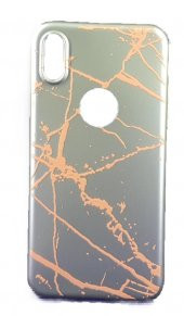 iPhone X/XS Fırça Desen Silikon Arka Kapak Gold - 1