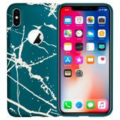 iPhone X/XS Fırça Desen Silikon Arka Kapak Mavi - 3