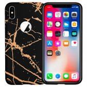 iPhone X/XS Fırça Desen Silikon Arka Kapak Siyah - 2