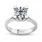 Amor Pırlanta Amor 1.00 Karat Tektaş Pırlanta Yüzük E-SI 14K - 1
