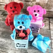 Sevgiliye Hediye Mini Peluş Ayı Romantik Aşk Kutusu - 1