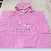 Özdilek Bebe Havlu Panço Rabbit Nakışlı Pembe - 1