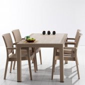 Novussi Paris 150 Rattan Masa Sandalye Takımı Bahçe Mobilyası - 1