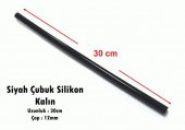 Silikon Çubuk 11.2mm Kalın Siyah 30cm - 10Adet - 1