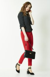 BAYAN BILEKTE PANTALON GENÇ KALIBI SORALLİNE 1683 KIRMIZI - 1