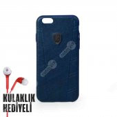 Puloka Apple iPhone 6 Plus - 6S Plus Exquisite Series Deri Kılıf - Lacivert - 1