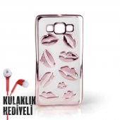 Secron Samsung Galaxy J5 Dudak Desenli Silikon Kılıf Pembe - 1