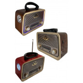 Everton RT-301 Bluetooth, Nostalji ,Şarjlı 3 Band Radyo ,usb, sd ,Aux, mp3 player dalgalı ahşap - 7