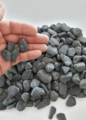Siyah doğal taş, çakıl  taşı, dekoratif taş, akvaryum, teraryum, dekor taşı, 2 kg 10-20 mm - 1