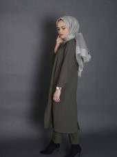 Modakaşmir Sedef Simli İpek Şal Gümüş - 1