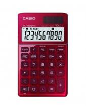 Casıo Sl-1000Tw-Rd Cep Tipi 10 Hane Hesap Makinesi Kırmızı ,Metal Yüzey, Bağımsız Hafıza ,Vergi Ve Saat Hesabı , Yüzde ,+,Cüzdanlı ,Pil+Solar - 1