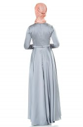 Fashion Night Abiye Elbise-Gri 2224-04 - 5