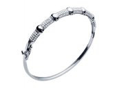 Diamond Line-Gülaylar - Beyaz Altın 14 Ayar Altı Açık Bilezik - 1