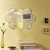 Altıköşe Altıgen Geometrik Hexagon 4 mm Cam 18x16 Duvar Boy Aynası - 8