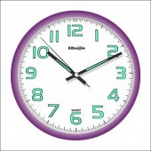 Ultra Mor Çerçeve 28cm Çap Sessiz Kaliteli Fosforlu Duvar Saati - 1
