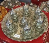 Osmanlı Motifli Oymalı İşlemeli Metal Gümüş Kaplama Fincan Takımı - 2