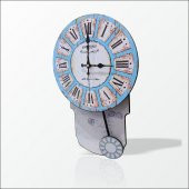 46cm Sallanır Sarkaçlı Şahküllü Mavi Retro Vintage Duvar Saati - 3