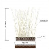 Uzun 150cm Altıköşeli Sonsuzluk Desenli Saksılı Dal Seperatör Oda Salon Vitrin Bölme - 3