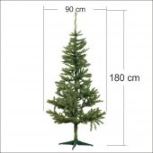 Bol Süslü 180 cm Uzun Gerçek Gibi Yeşil Gür Yılbaşı Çam Ağacı thumbnail 3