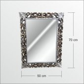 45x60cm Eskitme Gümüş İşleme Rustik Boy Banyo Duvar Salon Aynası - 4