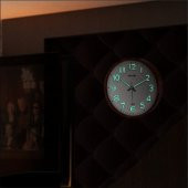 Gece Okunabilen Ultra Mor Kasa 22 cm Sessiz Fosforlu Duvar Saati - 2