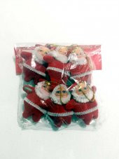 Küçük 6 Adet Askılı Kırmızı Noel Baba Çam Ağacı Ağaç Süsü Süsleri - 1