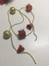 Renkli Yılbaşı Ağacı Ağaç İçin İncili Zincirli Süs Süsü Süsleri - 1