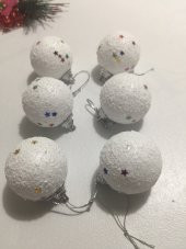 Yılbaşı Ağacı için Beyaz Küre Toplar - 1