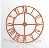 Büyük Dev Kahve 120cm Romen Rakkamlı Arkası Görünen Duvar Saati thumbnail 1