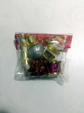 Küçük Yılbaşı Renkli Yaldızlı Çam Ağacı Ağaç Süsü Süsleri Süs - 2